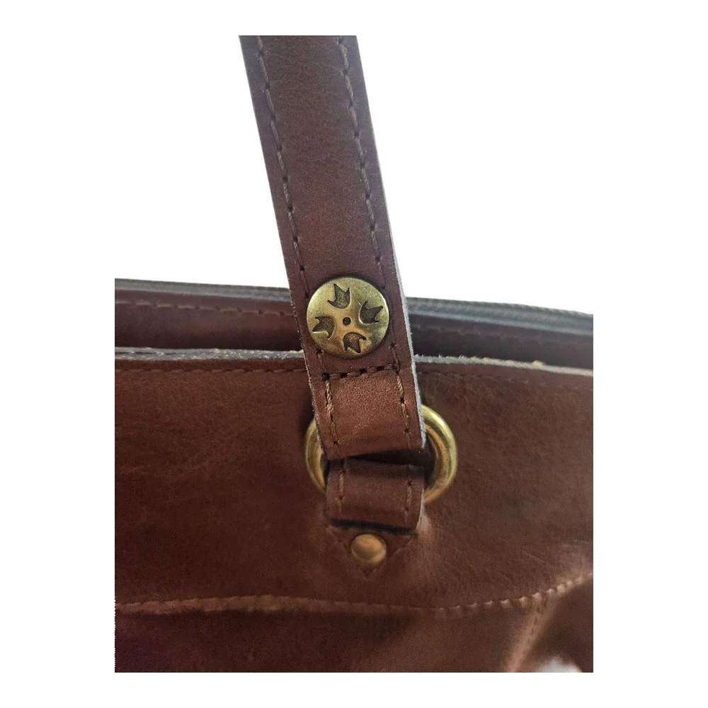 Patricia Nash Bolsena tote bag full grain leather purse‎ shoulder bag brown